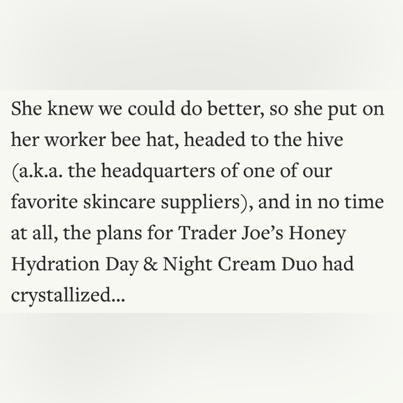 Trader Joe's 𝐋𝐢𝐦𝐢𝐭𝐞𝐝-𝐞𝐝𝐢𝐭𝐢𝐨𝐧 Honey Hydration Day & Night Cream Duo - Picture 5 of 8
